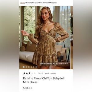 Remino Floral Chiffon Babydoll
Mini Dress